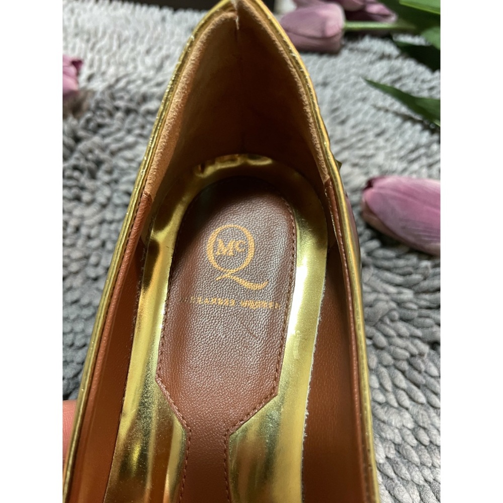 Alexander McQueen Metallic Gold Studded Flats - Picture 7 of 12